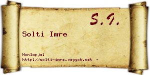 Solti Imre névjegykártya